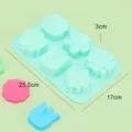 6 Mulden Silikon Blumen Backform Schokolade Gelee Fondant Kuchen Dekoration Werkzeug - Hellgrün