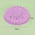 Round sunflower silicone cake mold, 26cm diameter and 5cm height, perfect for baking. - Violet