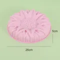 Pink sunflower silicone cake mold 26x5cm for baking sweet pastries and mousse desserts. - Pink