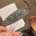 Sparkling rhinestone hair clip with large crystals, elegant side hairpin for women and girls. - Teardrop / Silver White