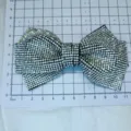 Rhinestone bow shoe clip patch, 3D sparkling crystal bow DIY decorative accessory for women shoes bags hair. - Style 3 - Black Edge Rhinestone Bow