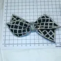 Crystal rhinestone bow shoe charm black lattice DIY craft decorative accessory for women shoes. - Style 4 - Black Mesh Rhinestone Bow