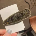Sparkling rhinestone hair clip crystal side hairpin fashion hair accessories for women girls - Teardrop / Mineral Gold