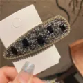 Rhinestone hair clip crystal side clip sparkling hair accessories for women girls fashion - Teardrop / Purple
