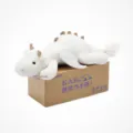 Weißer Plüschdrache Kuscheltier süßes weiches Kissen niedlicher Begleiter Geschenk für Kinder - Größe M - Normaler Karton / Weiß