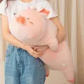 Süßes rosa Schweinchen Plüschtier, weiches Kuscheltier Kissen, bequeme Schlafpuppe für Mädchen. - Größe M (46cm) / Rosa