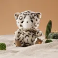 Joli jouet en peluche de léopard poupée douce en peluche assise parfaite pour cadeau - S / Mini Chat Léopard / Boîte cadeau / Imprimé léopard