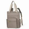 Womens large capacity nylon backpack business travel casual laptop rucksack convertible bag - Khaki