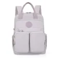 Lightweight waterproof casual nylon backpack in light grey, 14-inch laptop daypack variant. - Lotus Pink