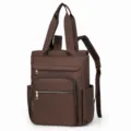 Women business backpack casual oxford cloth laptop travel school bag daily daypack - Brown
