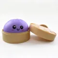 Süßes lila Brötchen Anti-Stress-Spielzeug im Simulations-Dampfgarer, langsamer Rückprall. - Mehl Ausdruck Brötchen Violett Mit Dämpfer / 1 Stück