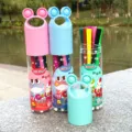 Cute frog ear design watercolor pens set 12 colors in transparent cylinder case for kids. - Twelve Colors