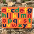 Kids magnetic foam alphabet puzzle board educational toy for toddler spelling learning tool. - Merci Letter Print