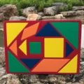 Educational magnetic foam tangram puzzle board for kids, colorful geometric shape toys. - Large Shape Cognitive Style