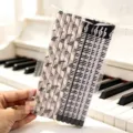 Set de lápices de madera HB con tema de piano musical para escritura de estudiantes. - Mezcla de Blanco Y Negro / Kit de Doce Piezas / Blanco y negro mezclado