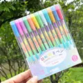 Set de 12 bolígrafos gel arcoíris degradado 0.8 mm escritura suave para diy arte set - Kit de Doce Piezas