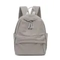 Grey corduroy backpack for women, casual school travel bookbag with large capacity. - Gray