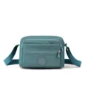 Casual nylon crossbody shoulder bag for women, multi-pocket messenger small square bag. - Light Blue