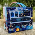 Kids astronaut theme stationery gift box set with pencils ruler sharpener for school. - Mixed Style