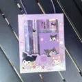 Variante de set de papeterie dessin animé violet, jolie boîte cadeau étudiante avec crayon. - Ensemble 2018 (Kuromi)