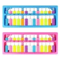 Children plastic abacus 13 digits 7 beads math learning tool educational toy blue pink - 9.8x24.8cm / Multicolor