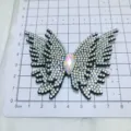 Patch papillon en strass DIY accessoire cristal scintillant pour vêtements chaussures sacs artisanat - Papillon Noir