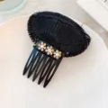 Black lace hair volume insert comb with rhinestones, stylish fluffy hair root styling tool. - Champagne Breathable Hair Bump Insert