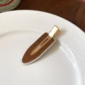 Pince à cheveux bec de canard couleur café au lait pour femme, barrette élégante et mignonne. - Goutte d'Eau Marron