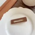 Pince à cheveux couleur café au lait, barrette latérale élégante pour femmes et filles. - Carré Marron