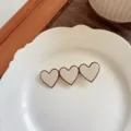 Pince à cheveux cœur triple couleur café au lait, jolie pince bec de canard pour femme. - Cœur Blanc