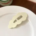 Jolie pince à cheveux nuage jaune pour femme, épingle latérale élégante et accessoire de frange. - Nuage Blanc Laiteux