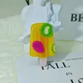 Cute acrylic kids hair clip in fruit popsicle design, duckbill side clip for daily styling. - 6#