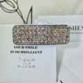 Elegant rhinestone hair clip for women, large sparkly crystal barrette, Korean style hair styling accessory. - Square / Champagne