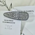 Large rhinestone teardrop hair clip sparkly crystal BB clip for elegant women styling. - Teardrop / Silver White