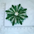Handmade rhinestone shoe flower crystal patch sparkling DIY footwear accessory shoe buckle - Green