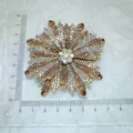 Handmade rhinestone shoe flower accessory sparkly crystal shoe charm DIY craft decoration - Gold
