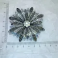 Handmade rhinestone shoe flower crystal floral brooch sparkling shoe buckle DIY accessories - Colorful