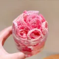 Cute pink hair ties for kids, high elasticity colorful hair bands for lovely baby girls and kids. - Rose Pink Lace 50pcs Canned