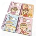 Primer plano de cuadernos de espiral con diseño de niña bonita, colores pastel, papelería escolar. - 1089-3 (Serie de Sueños Lindos)