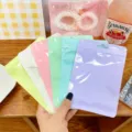 Macaron farbige Druckverschlussbeutel dicke Verpackung verschliessbare Beutel Geschenke - Macaron Ziplock Beutel / 10x15cm / Weiß