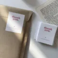 White thank you stickers for gift box packaging sealing self-adhesive labels decorative tags. - Ins Thank You Sticker / 4 Pieces
