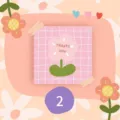 Mini Square Thank You Card Ins Style Gift Packaging Decorative Card Paper Note - Pink Grid Floral