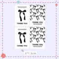 Minimalist black bow thank you cards and decorative stickers packaging seals 5x7.5cm stationery pack - Ins Rectangle Bow Sticker