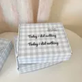 Thickened Blue Gingham Courier Box Korean Style Mailer Box for Apparel and Small Items - 26.5x21.4x7cm / Blue Plaid