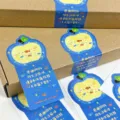 Cute cartoon apple shaped sealing stickers for packaging, journaling and decorative use. - Blue Fish Apple Sealing Sticker / 9.2x3.8cm
