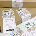 Cute cat sealing stickers, cartoon planner sticker sheets, pink bow decorative labels, 100pcs - Cute Cat and Dog Sealing Sticker / 9.2x3.8cm