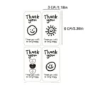 Minimalist white sealing stickers thank you gift box packaging labels 3x6cm cute design - Ins Smiley Face Thank You Sticker