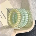 Korean style sweet spiral hair ties set green dotted telephone wire hair bands daily use cute - 5# Green Apple Coconut 4-Piece Set