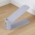 Adjustable double layer shoe rack organizer for neat closet and dorm storage, durable design. - Premium Grey