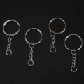 Anelli portachiavi in metallo con piccole catene, accessori di ferramenta fai da te resistenti. - 1.2*25mm